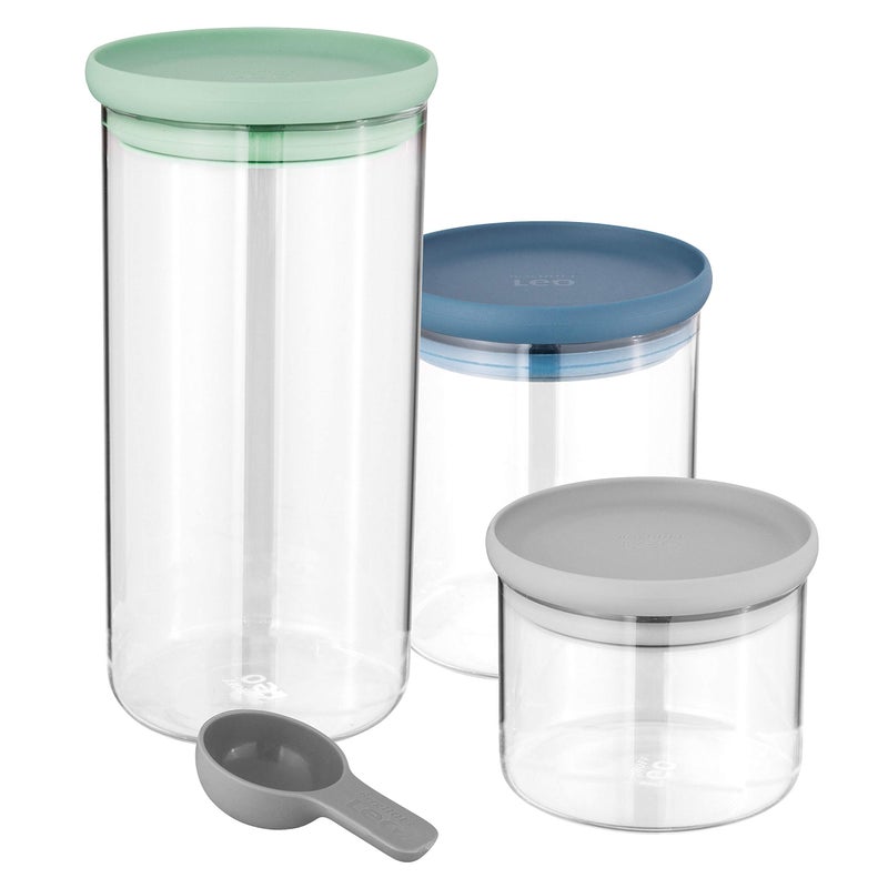 Berghoff - 3-pc set glass food containers 24.5x12.6x25.1